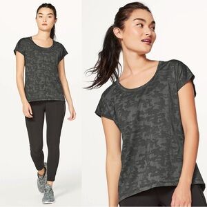 Lululemon • Miles Ahead Short Sleeve (Camo) green Deep Camo camouflage tee shirt
